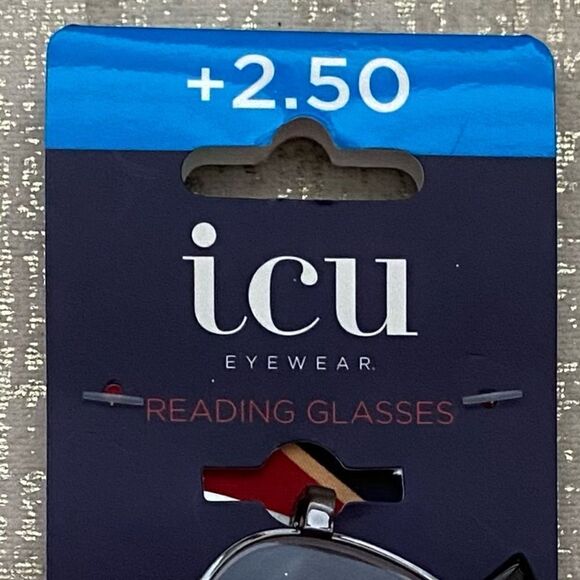 NWT ICU Eyewear Silver & Tortious Shell Reading Glasses/Cheaters Strength +2.50 - Picture 4 of 5